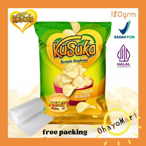 

Kusuka keripik singkong Burger Keju / Cassava Chips Cheese Burger 180g