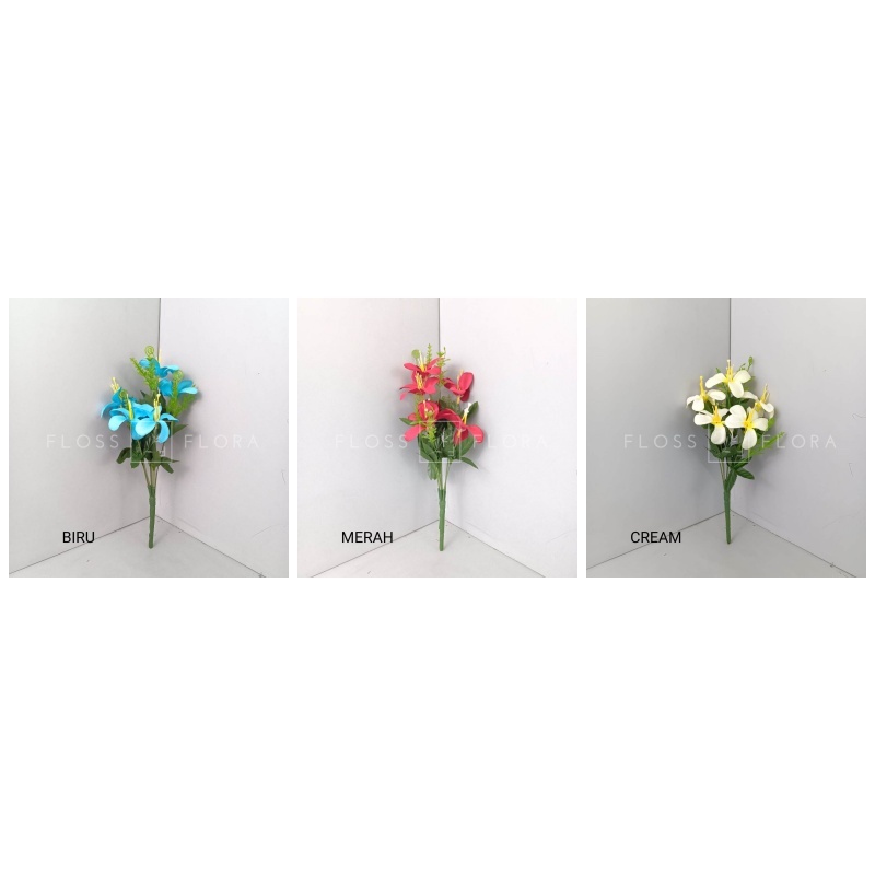 Bunga Artificial / Bunga Palsu / Kamboja Rubra X6