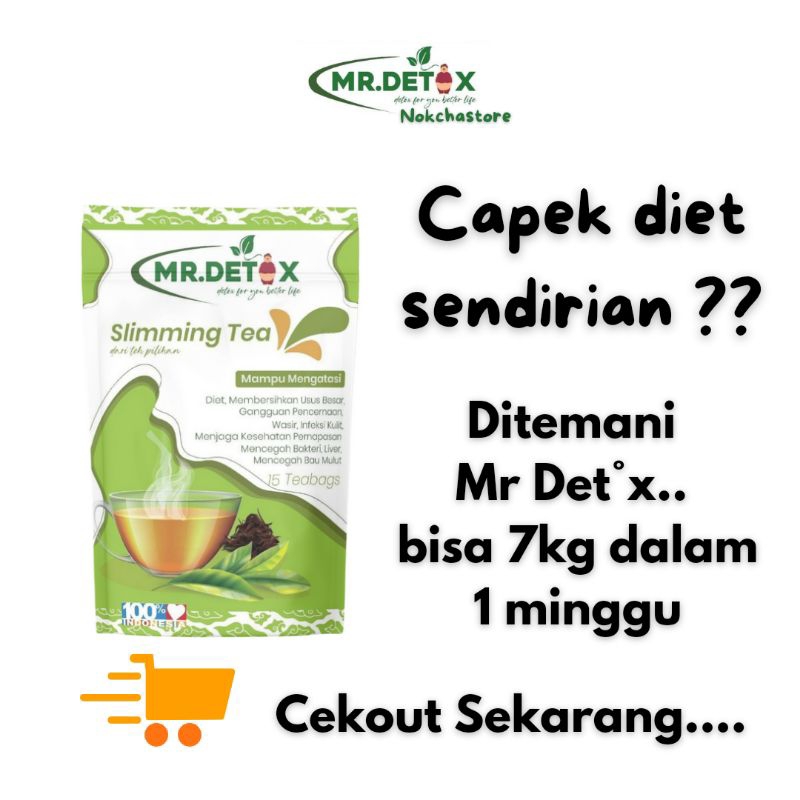 MR DETOX SLIMMING TEA HERBAL ALAMI MENURUNKAN BERAT BADAN EFEKTIF 7KG DALAM SEMINGGU
