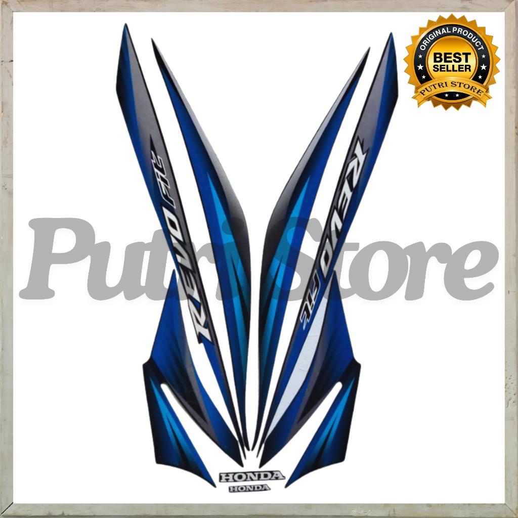 Stiker Striping Honda Revo Fit 2013 Hitam Biru List Body Motor Revo Fit  2013