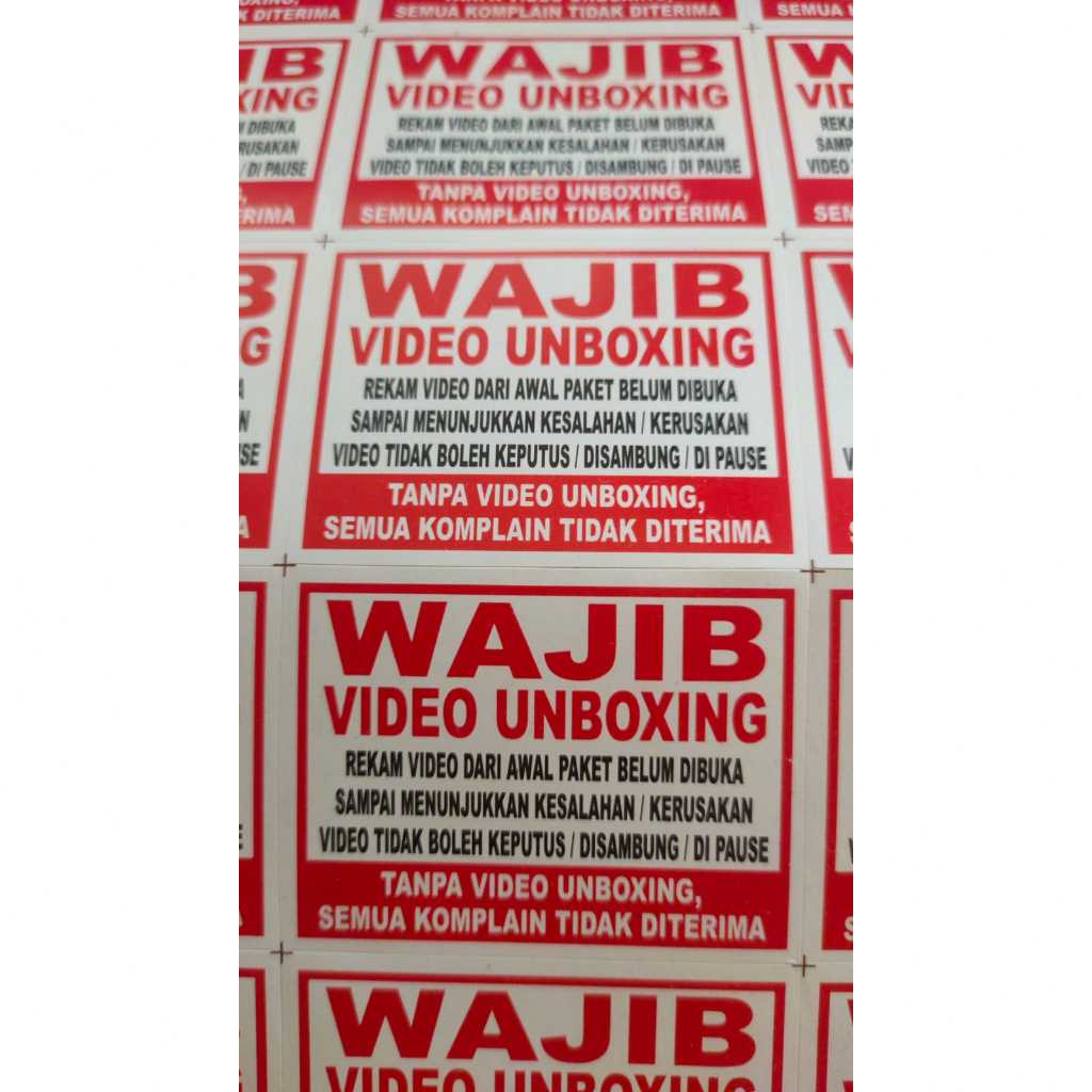

STIKER WAJIB UNBOXING VIDEO UNTUK PENJUAL