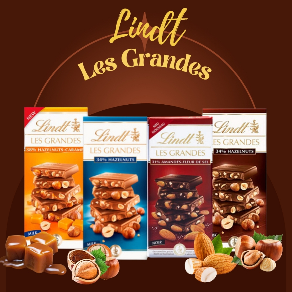 

Lindt Les Grandes Chocolate 150g Cokelat Batang Import Swiss Dengan Kacang Almond Dan Hazelnut 1 Pcs