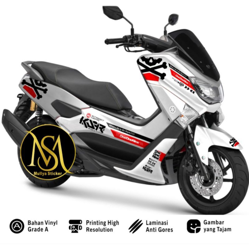 Stiker Decal Nmax Old Full Body Variasi KSR Warna Putih