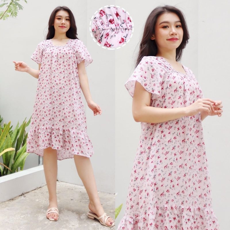 Dress Fuji Tunik Motif Bunga Rayon Premium Viral