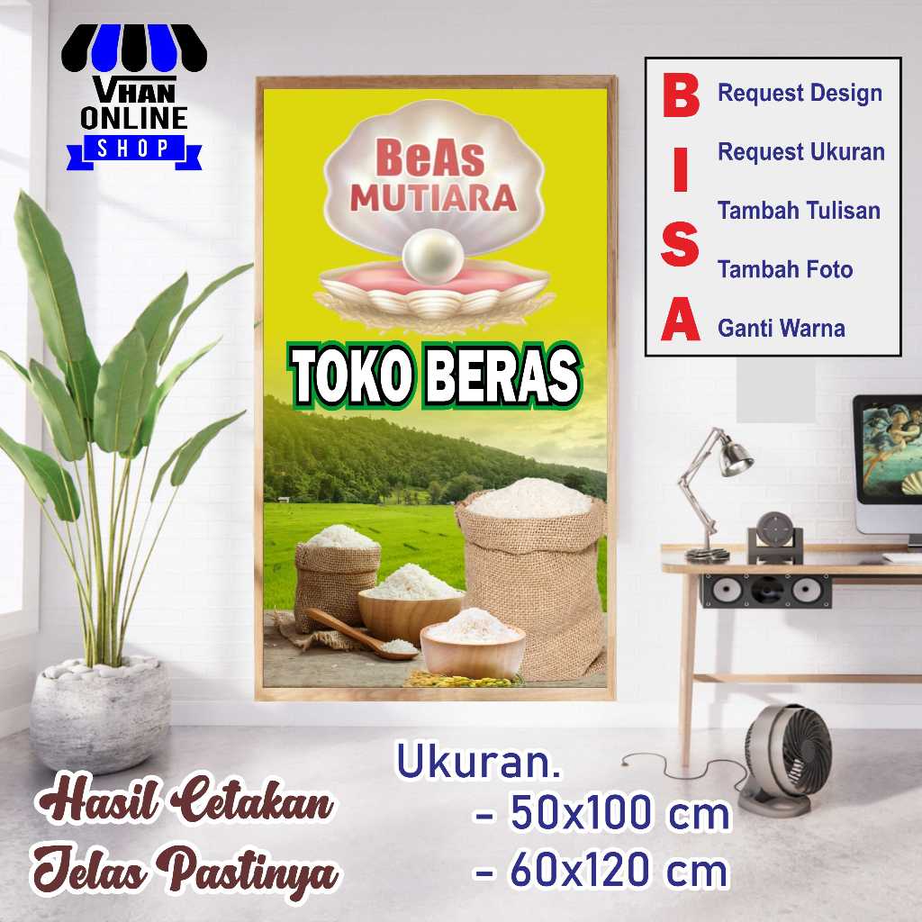 Banner Spanduk Keren Toko Beras Atau Toko Sembako Murah