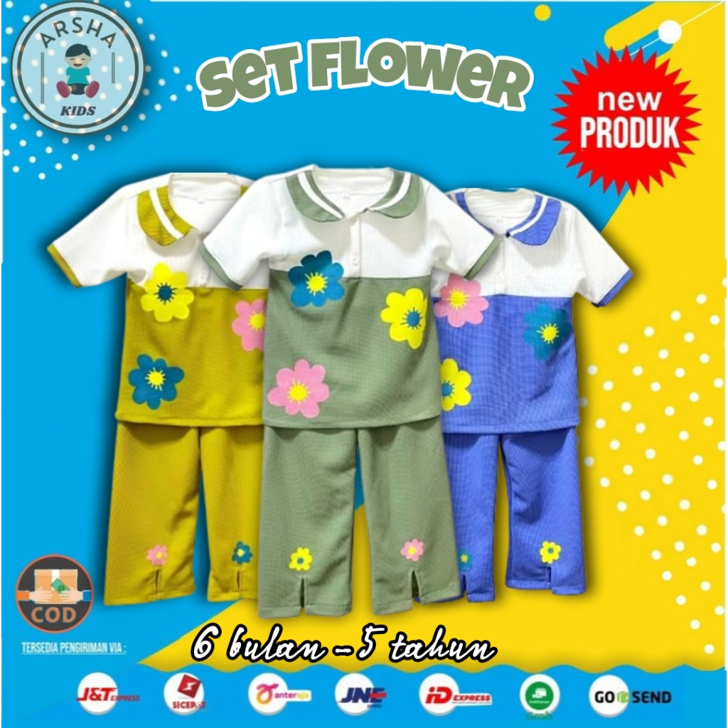 SETELAN BAYI PEREMPUAN 6-12 BULAN ONE SET STELAN ANAK PEREMPUAN HORENTFLOWER 6 BULAN SAMPE 5 TAHUN