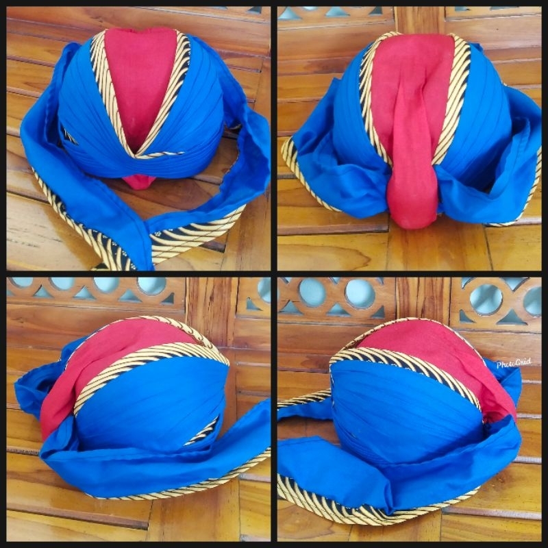 Blangkon anak lipat jogja warna biru merah sliwir murah