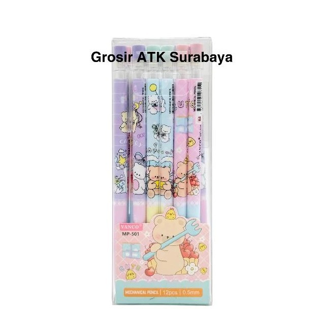 

( DAPAT 1 BUAH ) PENSIL MEKANIK VANCO MP-501 0.5 0,5 Anak Fancy Avenger Disney Cute Animal