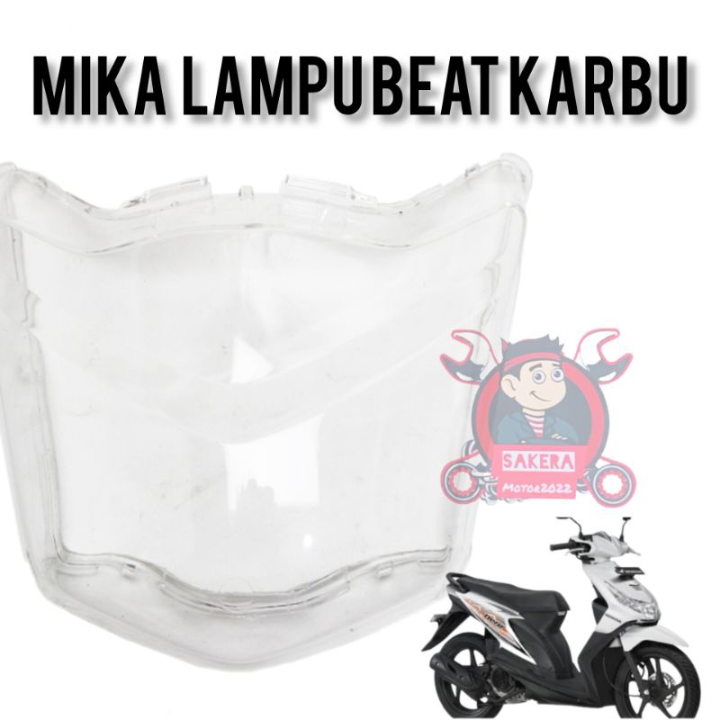 mika lampu beat karbu/mika kaca depan beat karbu