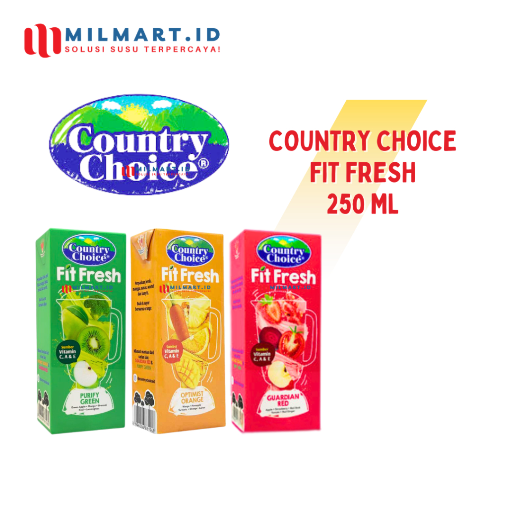 

COUNTRY CHOICE FIT FRESH JUICE 250ML MINUMAN SARI BUAH GUARDIAN RED/ORANGE/PURIFY GREEN