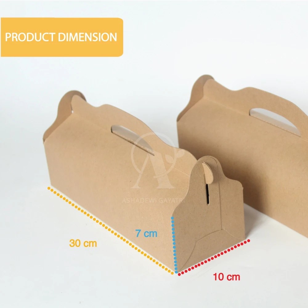 

(10pcs) box brownis gable box kemasan makanan box ukuran 30x10x7cm box kemasan brownis