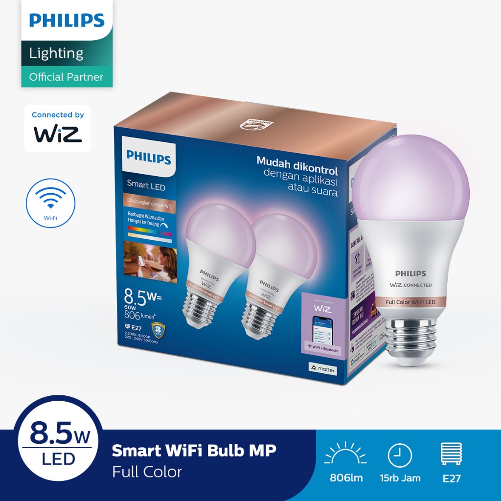 Philips Lampu Smart LED Multipack 8,5W - RGB