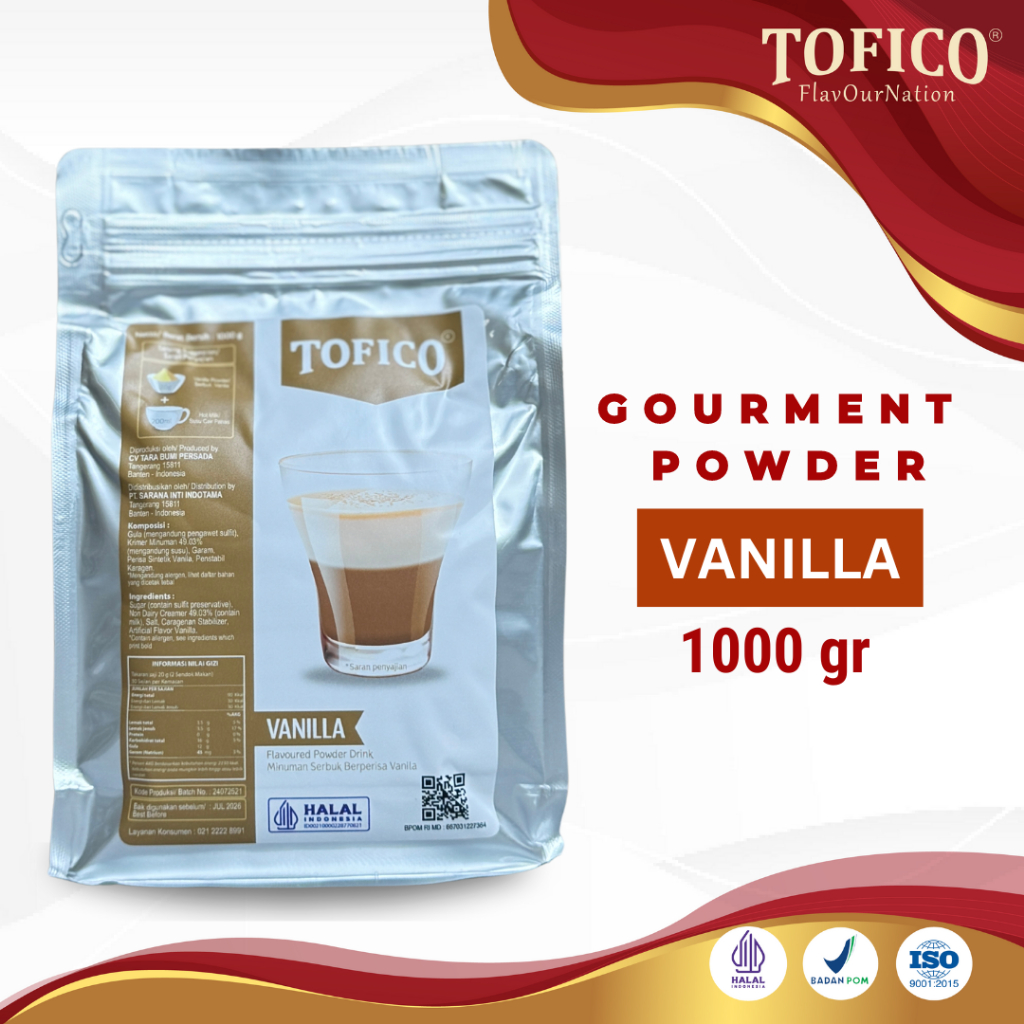 

Powder Vanilla Tofico / Bubuk Rasa Vanilla Premium 1KG / Tofico Syrup Official