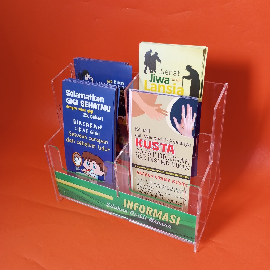 Akrilik Tempat Leaflet / Rak Leaflet / Tempat Brosur