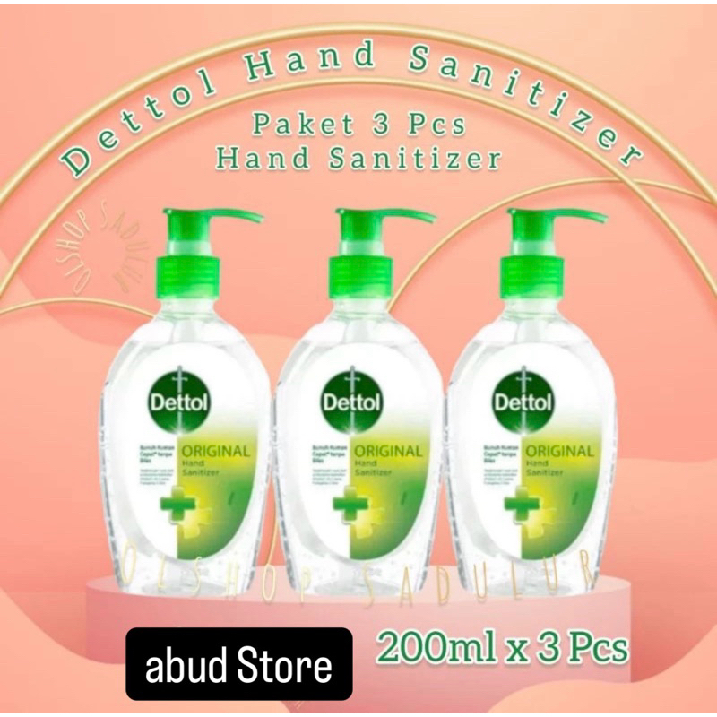 Dettol Hand Sanitizer Pump 200ml x 3 Pcs