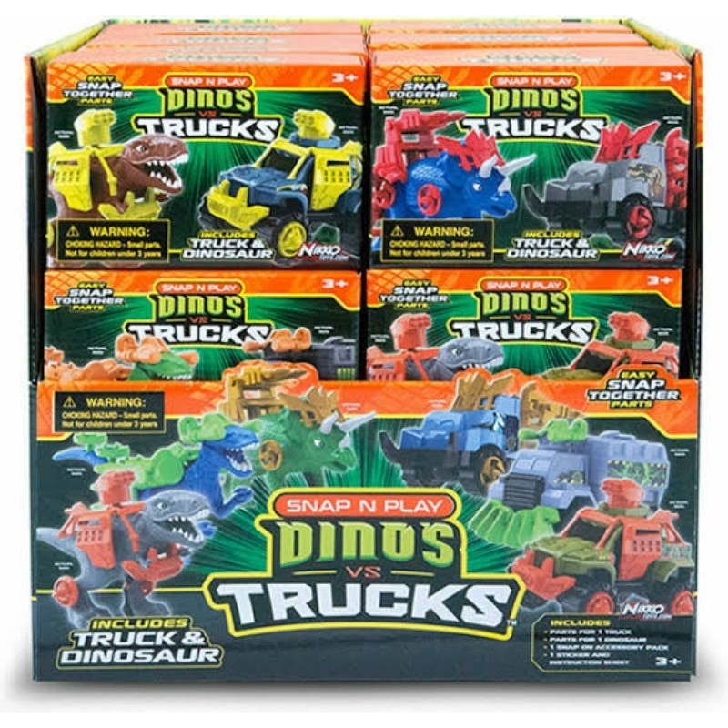 Nikko Toys Snap N Play Dinos vs Trucks