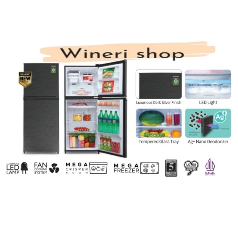 Kulkas Sharp 2pintu SJ 236 MNHS / Kulkas Sharp 2 Pintu