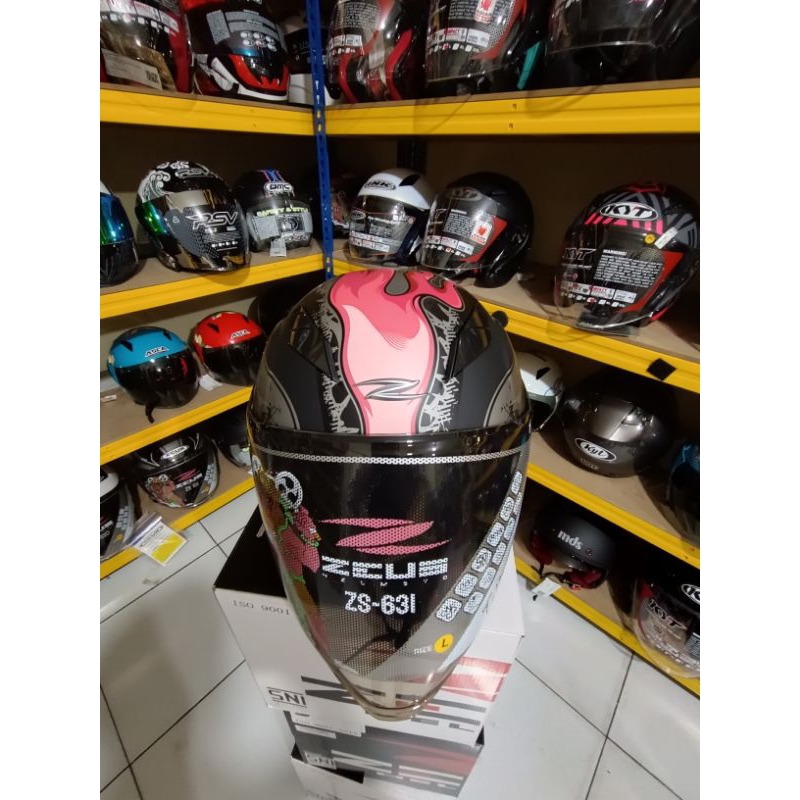 ZEUS ZS 631 MATT BLACK BS3 RED HALF FACE