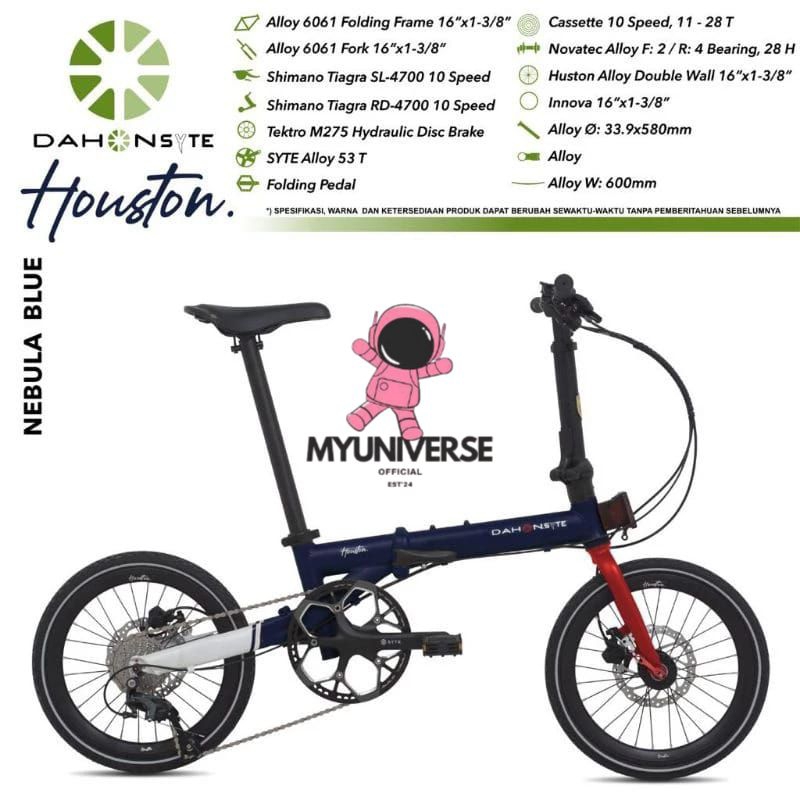 DAHON SYTE HOUSTAN SEPEDA LIPAT 16 INCH SHIMANO TIAGRA 10 SPEED HIDROLIK MURAH