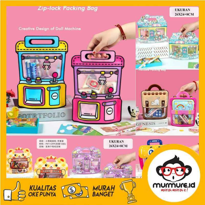 

MURMURE.ID | GOODIEBAG PLASTIK ZIPPER MODEL TAS LUCU / BINGKISAN PLASTIK GOODIE BAG ZIPLOCK 3D ANTI AIR - STANDING GOODIE BAG