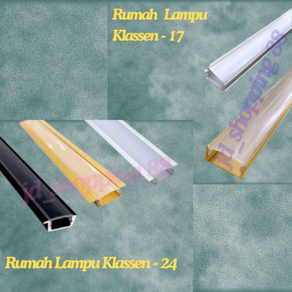 List Rel Rumah Lampu Klassen Led Strip Alumunium Acrylic Cover