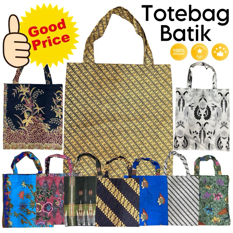 Tas Batik Totebag Bahan Katun Sling Goodie Bag Souvenir Motif Jarik Kain Selendang Sarung Pekalongan