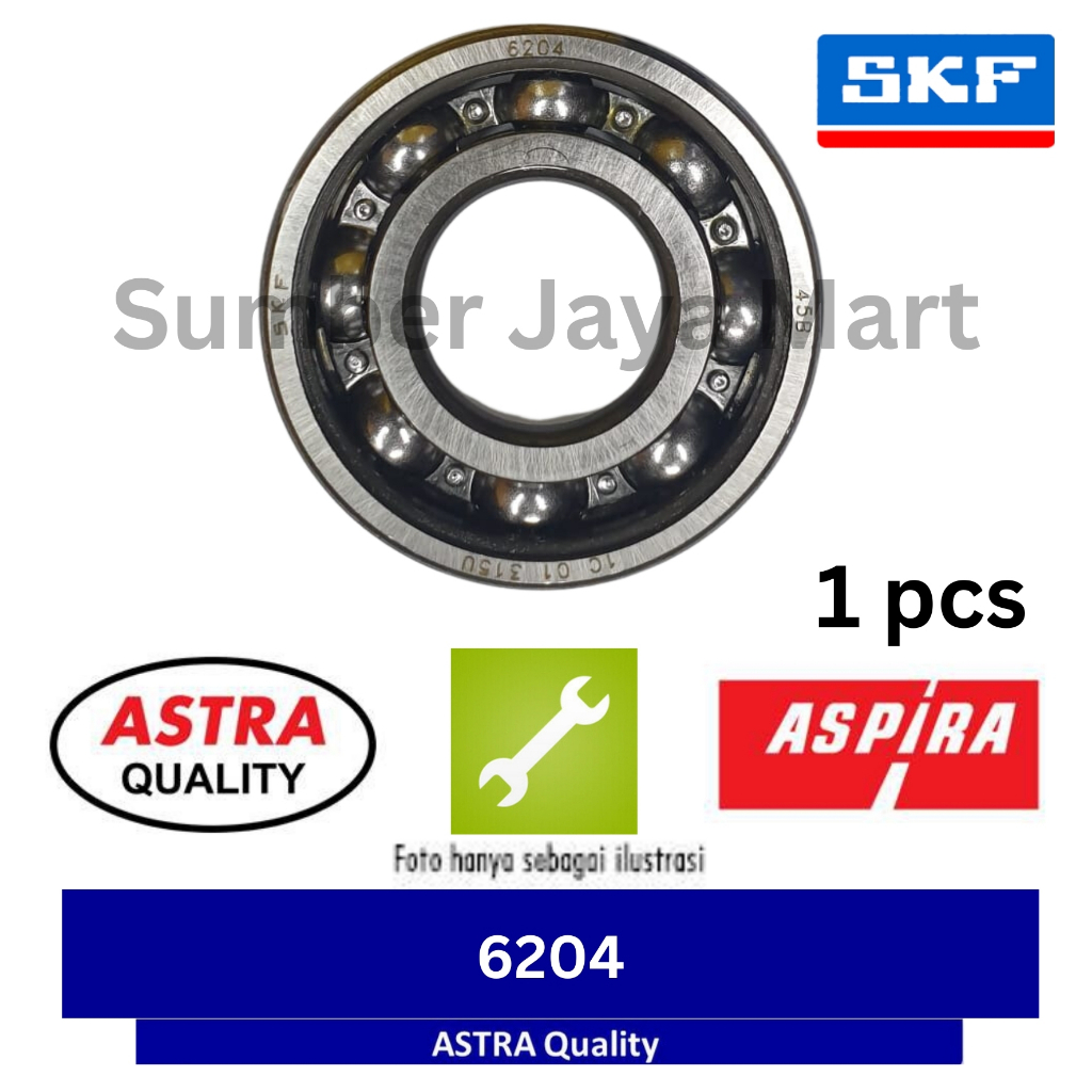 Bearing Bering Laker Laher 6204 SKF ASPIRA Original Murah