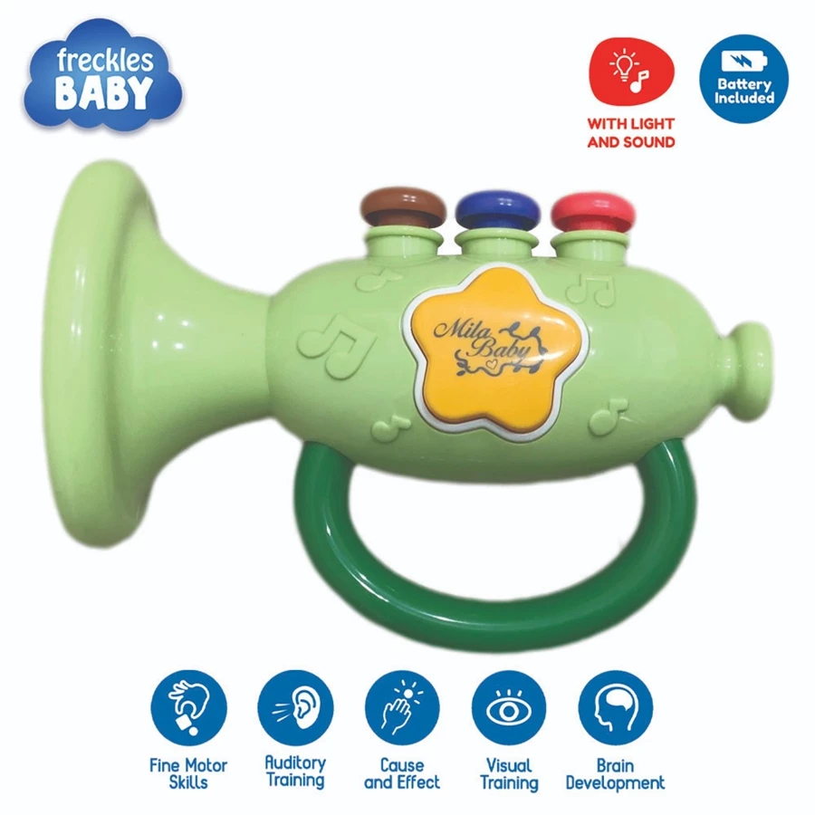 Freckles Baby Music Melody Trumpet With Light And Music - Mainan Musik Anak Baby Trompet Pencet Toys