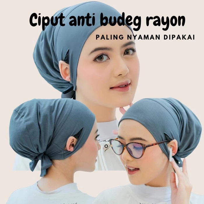 (ISI 10) PAKET USAHA INER CIPUT ANTI BUDEG LUBANG TELINGA TERBUKA HIJAB TALI BAHAN KAOS / RAYON SUPE