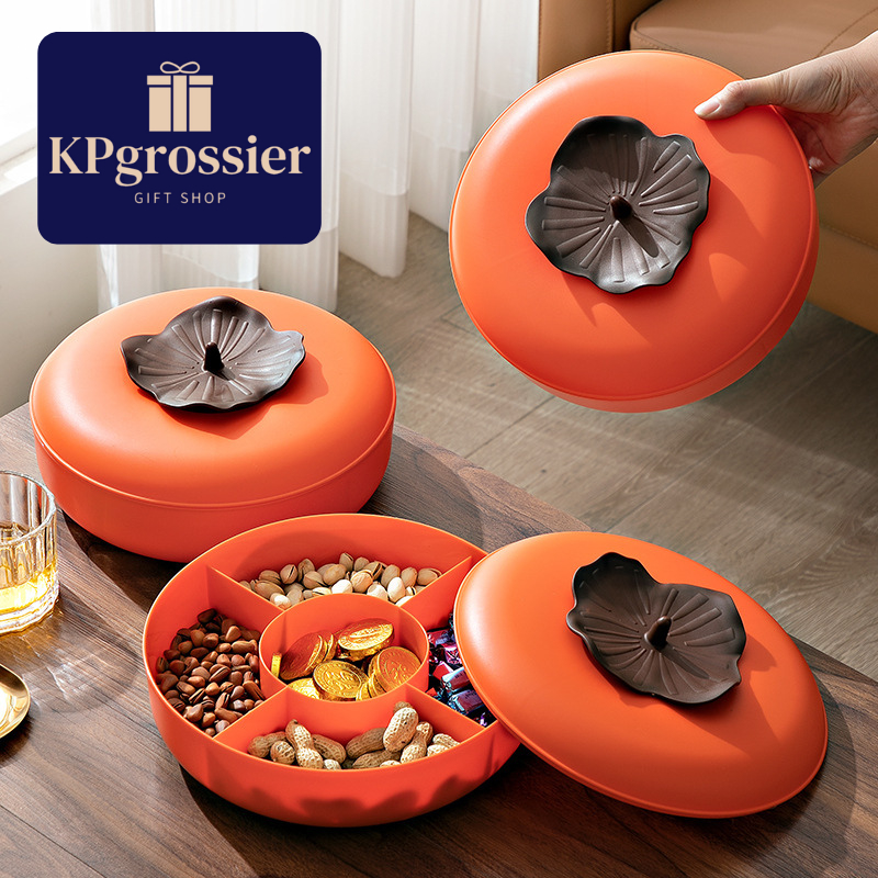 Toples Kue Permen Coklat Candy Box Unik Desain Buah Kesemek Lucu 25 cm Tempat Penyimpanan Snack Buah