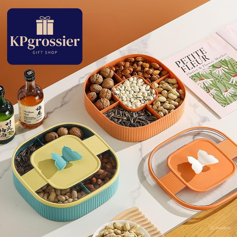 Toples Kue Permen Coklat Candy Box Unik Desain Kupu-Kupu Lucu 25.5 cm Tempat Penyimpanan Snack Buah 