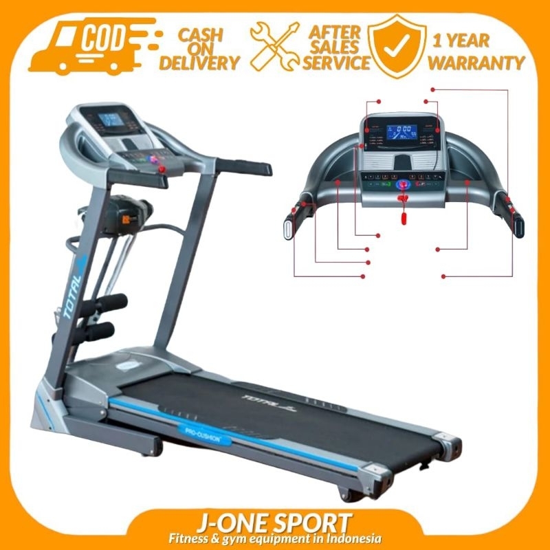 Total fitnes-treadmill elektrik Tl-270 (autoinclane) alat lari treadmil/alat fitness lari ditempat