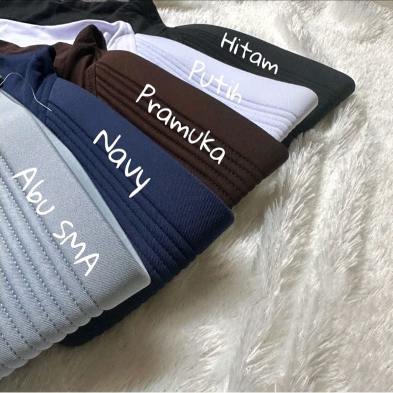 Hijab Bergo Sport Pet Tebal / Hijab Instan / Hijab Bergo Anak Sekolah Warna Putih