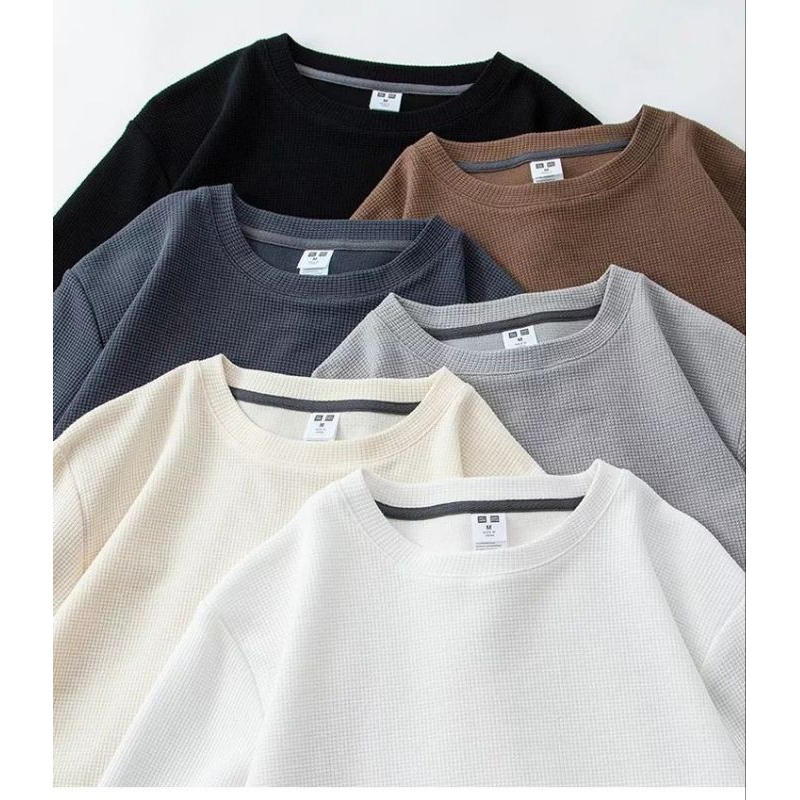kaos polos waffle premium tebal / kaos polos Lengan panjang Termurah