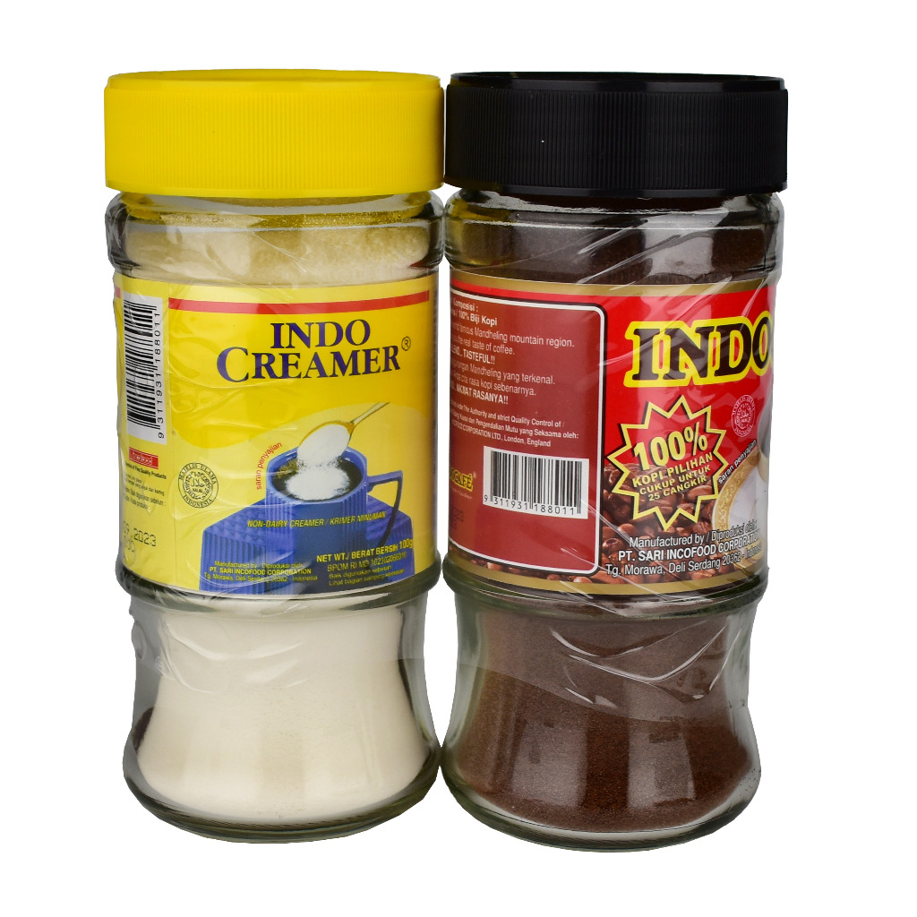 

Kopi + Krimer INDOCAFE Special Set Toples 150 gr / 650 GR Coffee Set Creamer