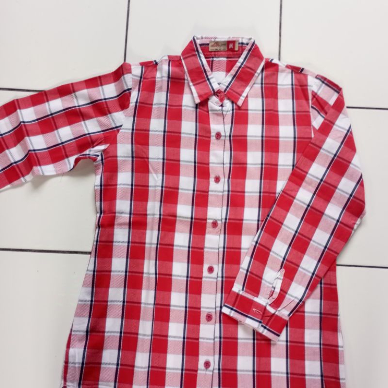 Tunik kotak kotak merah