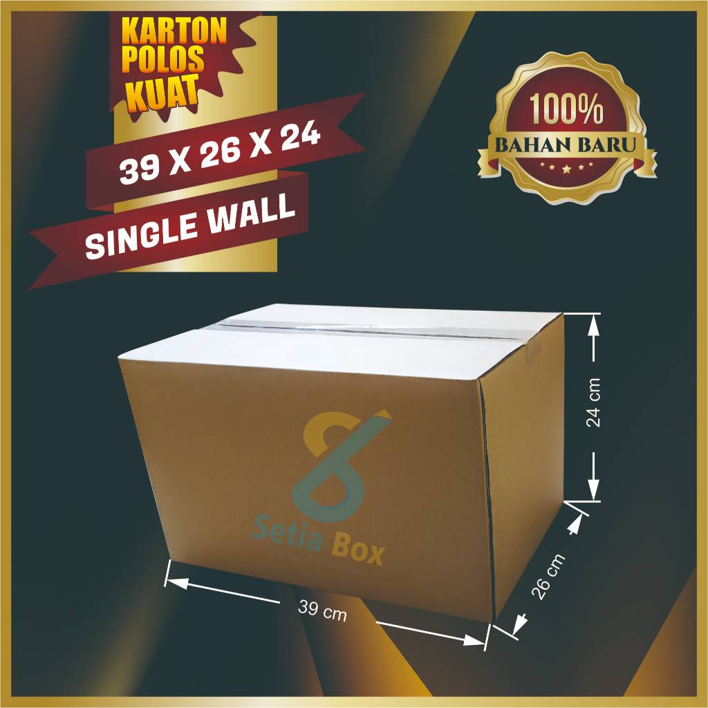 

Kardus Box Karton Kotak Dus Sedang Medium Packing Sembako Hampers Parcel snack Polos Uk. 39X26X24 cm B Flute Tebal 3 mm Murah Berkualitas