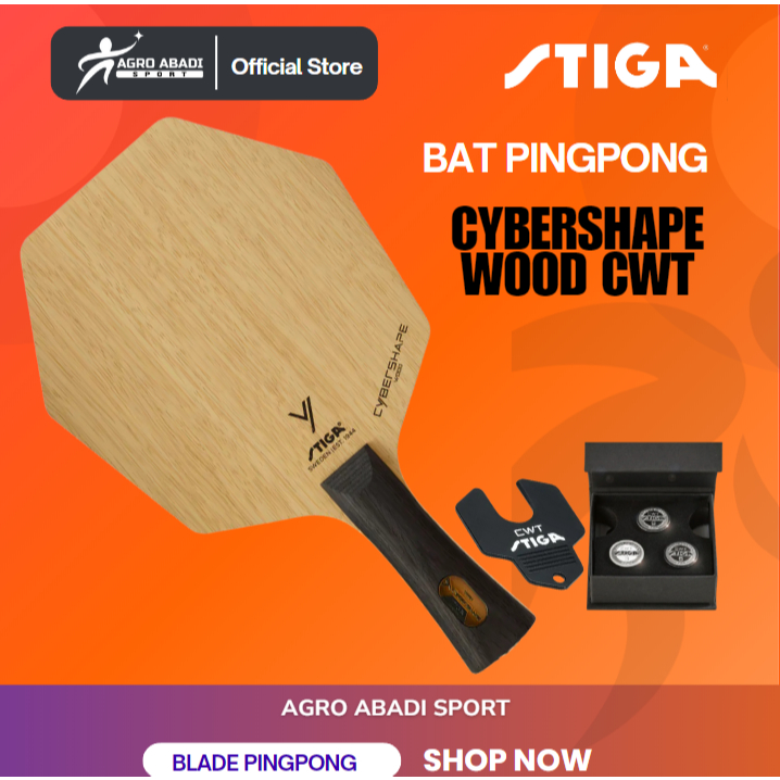 STIGA Cybershape Wood CWT Classic - Kayu Blade/Bet Pingpong Standar ITTF JTTAA