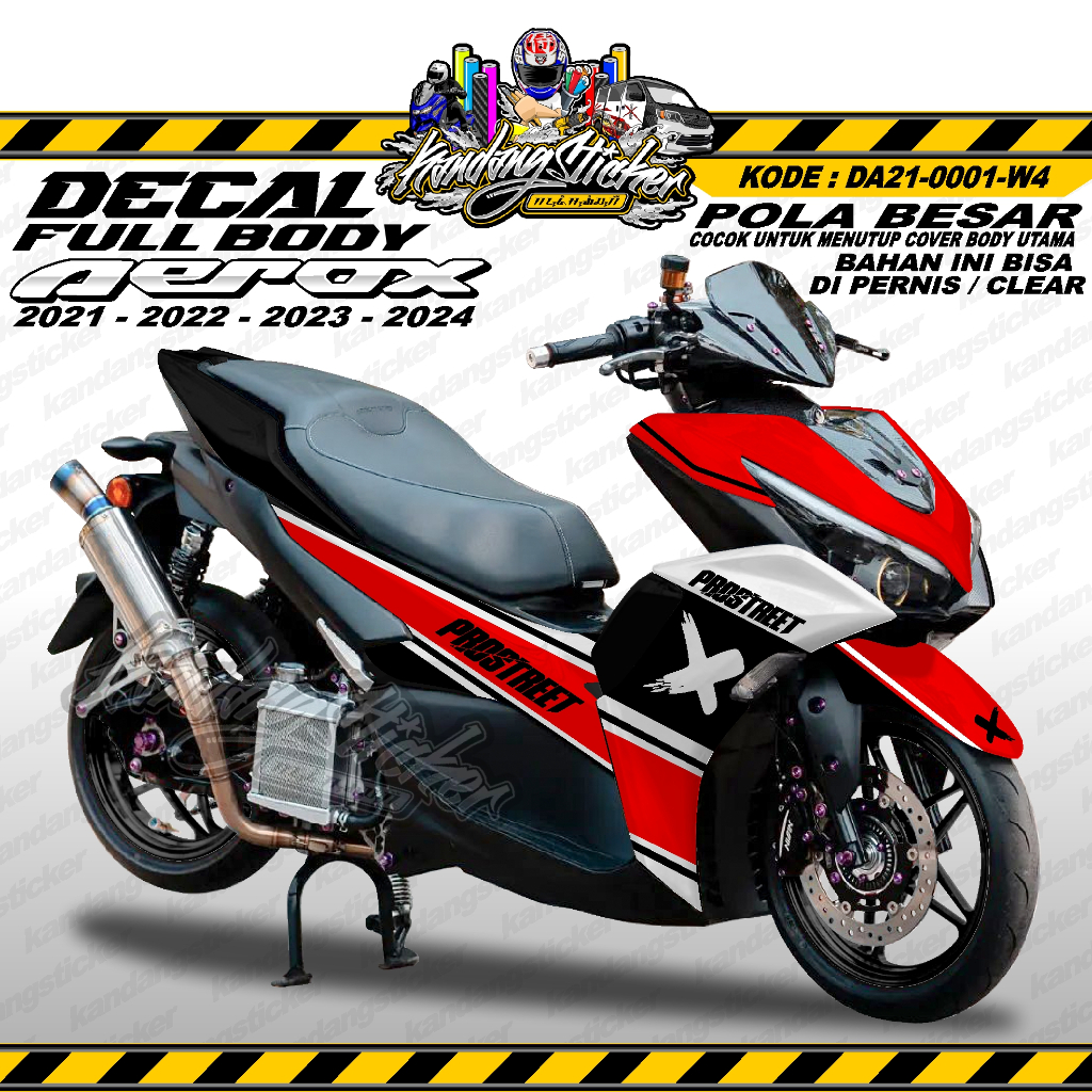 DECAL AEROX FULL BODY PROSTREET YAMAHA AEROX 2020 2021 2022 2023 2024 DA-0001-W4 SUNMORI NIGHTRIDE S