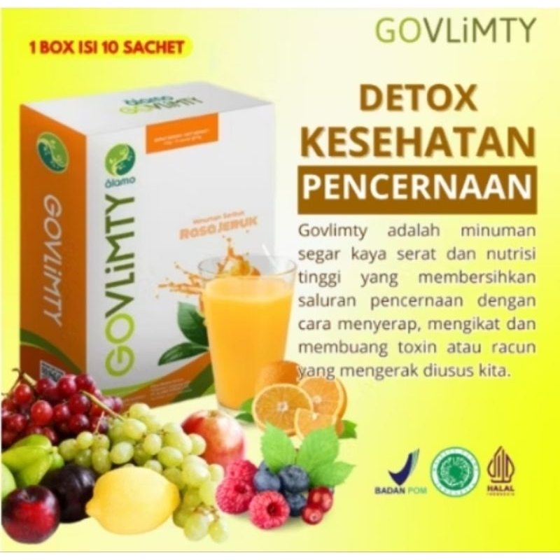 GOVLIMTY  minuman tinggi serat , detox usus  1 box isi 10 sachet  @ 15 gr