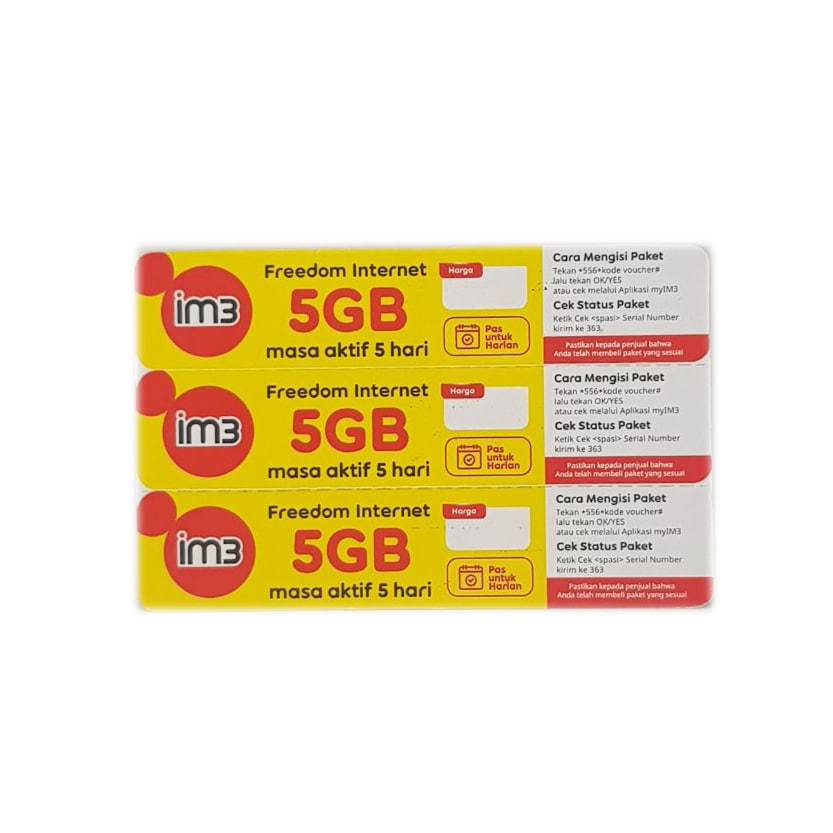 Voucher Indosat Freedom INTERNET ORI 5 GB ( 9 GB ) 5 Hari