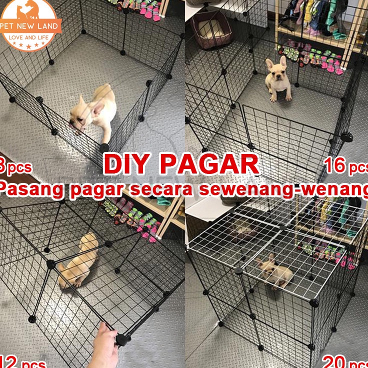 Ready Favorit  2 Pcs Kandang Kucing Kandang Anjing Pagar Kucing Anjing Pet Cage Pagar Besi DIY