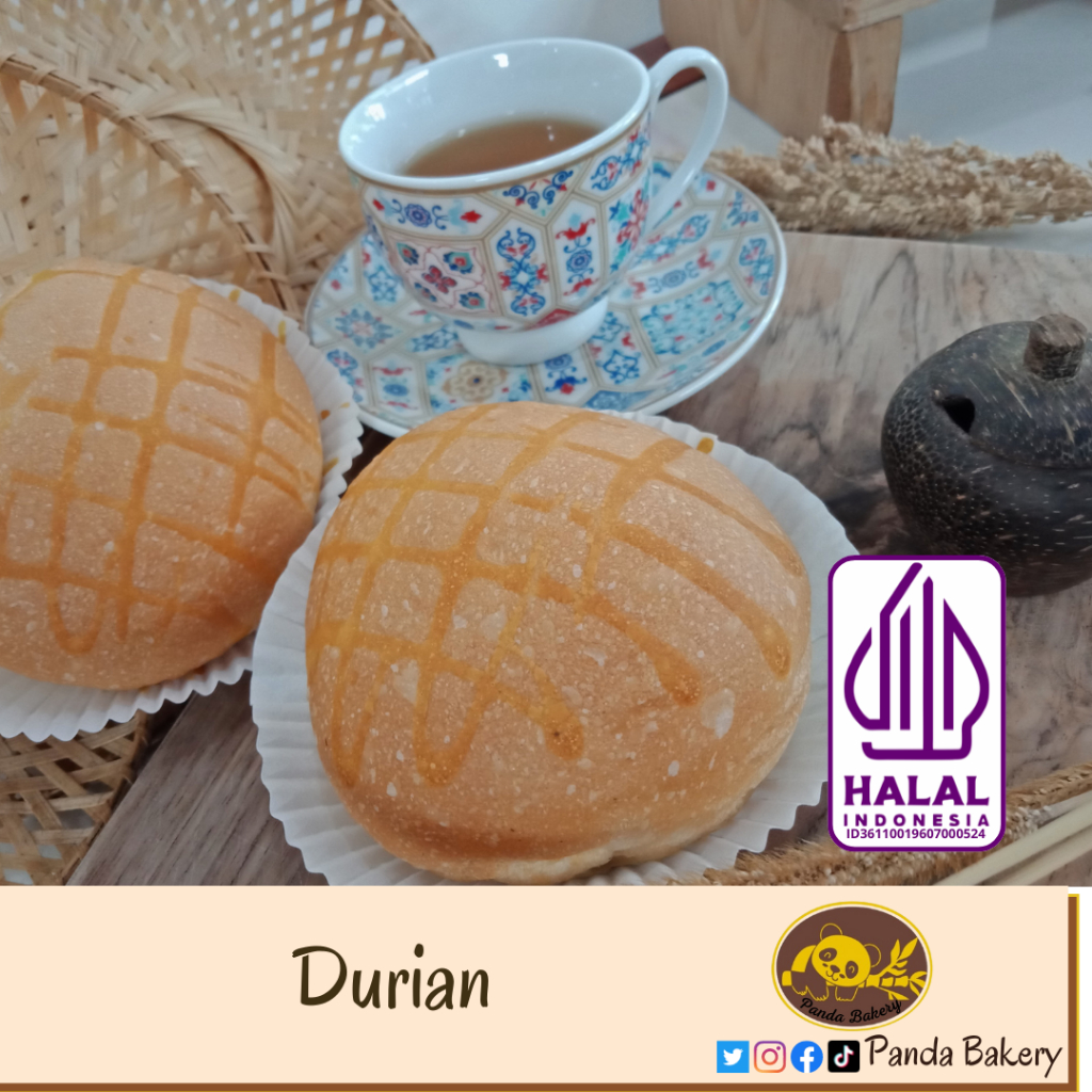 

Roti Durian dengan isian durian dan topping durian