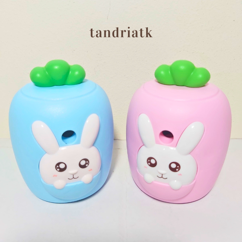 

[FREE BUBBLE+DUS] Serutan Rautan Meja Putar Duduk Fancy Rabbit Kelinci Carrot Wortel 6610