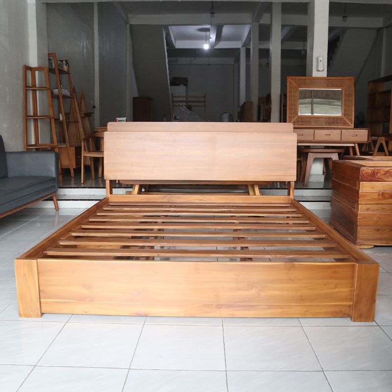 dipan minimalis kayu jati, dipan tempat tidur kayu jati laci, dipan murah kayu jati