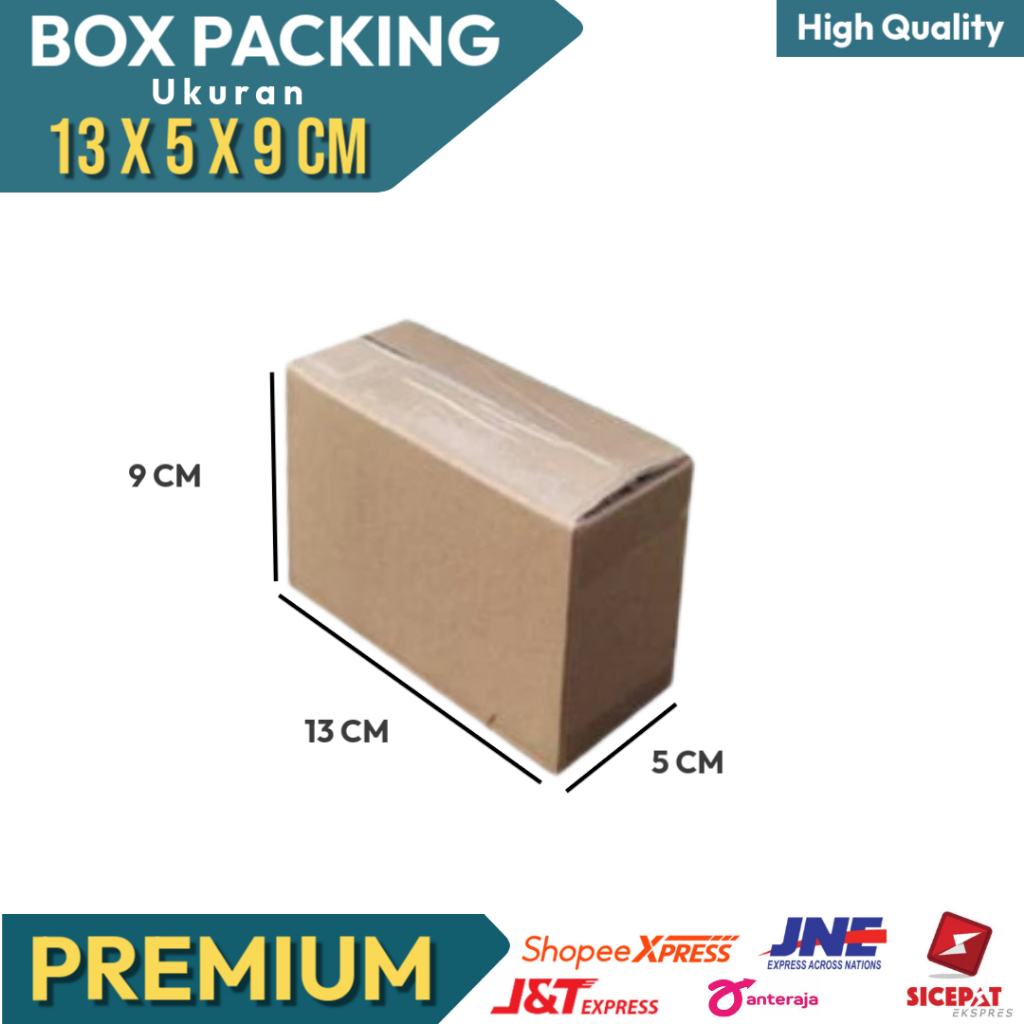 

BOX PACKING UKuran Bahan Duplex atau Kraft 13x5x9 CM