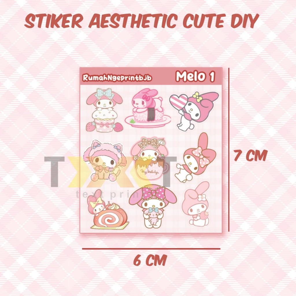 

[MELO] SANRIO MELODY STIKER WATERPROOF ANTI AIR LUCU HURUF ANGKA HEWAN/ AESTHETIC/ ANIME/ RUSTIC/ BIAS