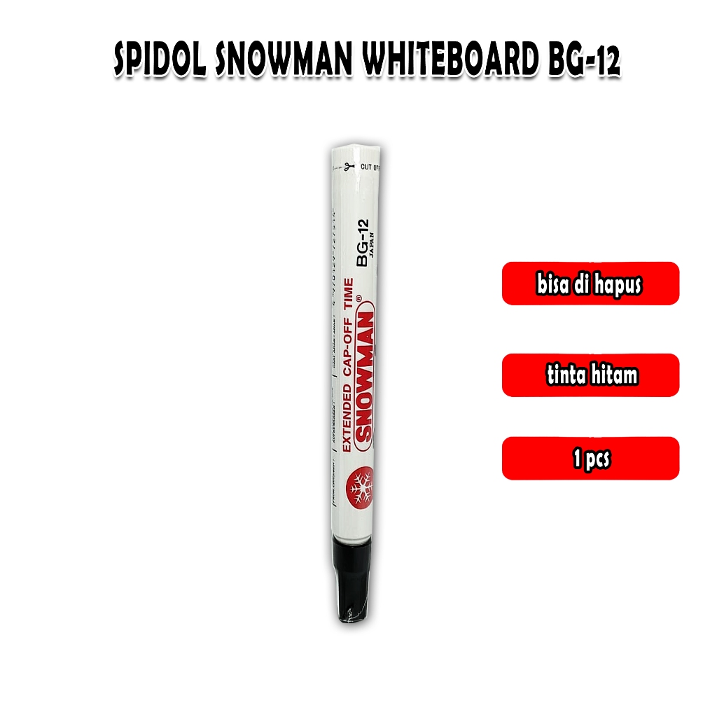 

spidol snowman whiteboard / hitam / bisa di hapus / 1 pcs