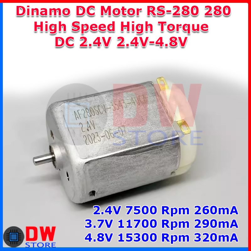 Dinamo DC Motor RS-280 RS 280 High Speed RPM High Torque 2.4V 2.4V - 4.8V