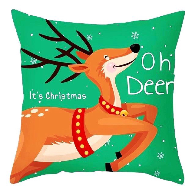TANPA BANTAL 40 X 40 Sarung Bantal Sofa Nuansa Natal GREEN Christmas decoration depan belakang ada m